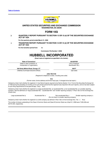 Thumbnail Hubbell 10-Q Quarterly Report FY 
