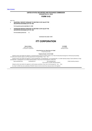 Vorschaubild ITT 10-Q Quartalsbericht  