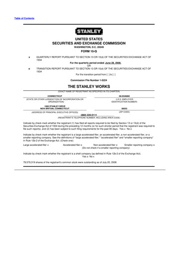 Thumbnail Stanley Black & Decker

 10-Q Quarterly Report FY 