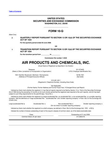 Thumbnail Air Products and Chemicals 10-Q Quarterly Report FY 