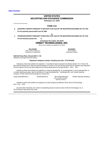 Vorschaubild Ormat Technologies
 10-Q Quartalsbericht  