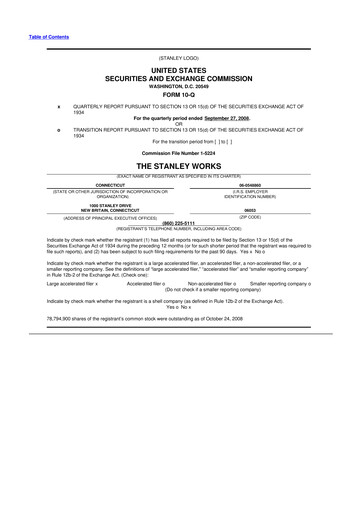 Thumbnail Stanley Black & Decker

 10-Q Quarterly Report FY 