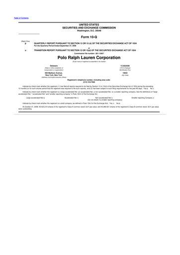 Thumbnail Ralph Lauren 10-Q Quarterly Report FY 