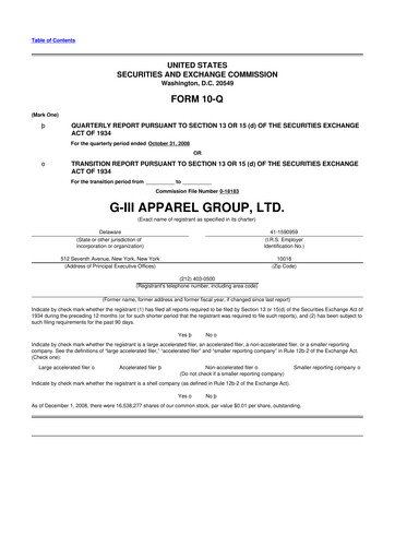 Vorschaubild G-III Apparel Group 10-Q Quartalsbericht  