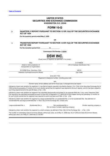 Vorschaubild Designer Brands
 10-Q Quartalsbericht  