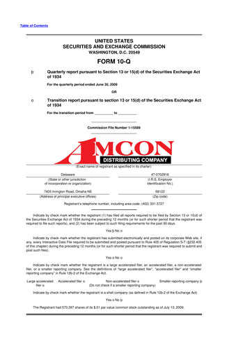 Vorschaubild AMCON Distributing Company 10-Q Quartalsbericht  