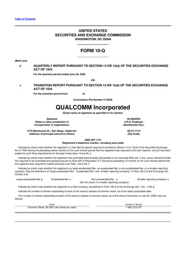 Thumbnail QUALCOMM 10-Q Quarterly Report FY 