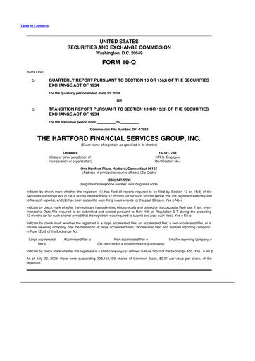 Thumbnail The Hartford 10-Q Quarterly Report FY 