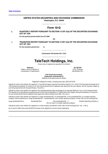 Thumbnail TTEC 10-Q Quarterly Report FY 