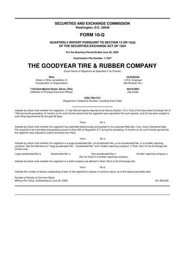 Thumbnail Goodyear 10-Q Quarterly Report FY 
