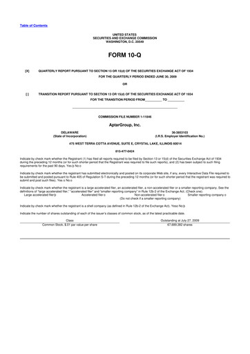 Thumbnail AptarGroup 10-Q Quarterly Report FY 