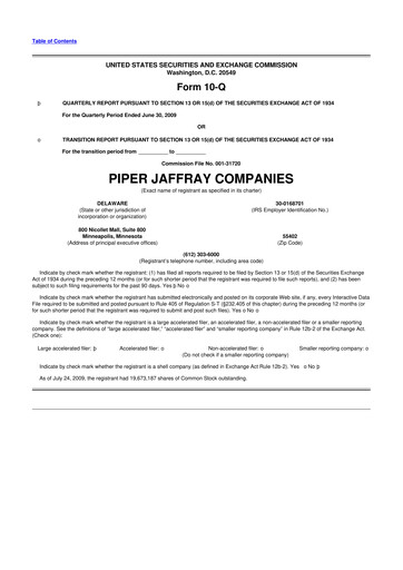 Thumbnail Piper Sandler
 10-Q Quarterly Report FY 