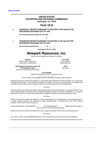 Thumbnail NPK International 10-Q Quarterly Report FY 