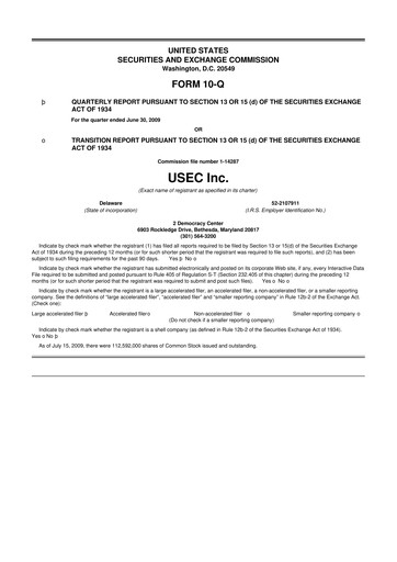 Miniature Centrus Energy 10-Q Rapport trimestriel  