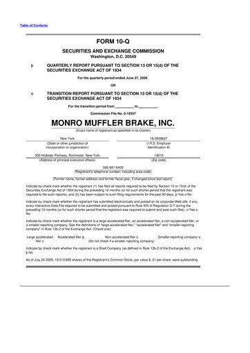 Thumbnail Monro 10-Q Quarterly Report FY 