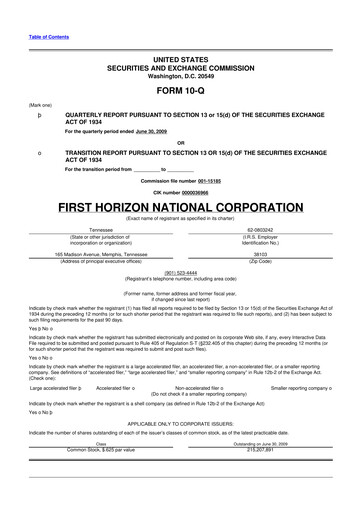 Thumbnail First Horizon Corporation 10-Q Quarterly Report FY 