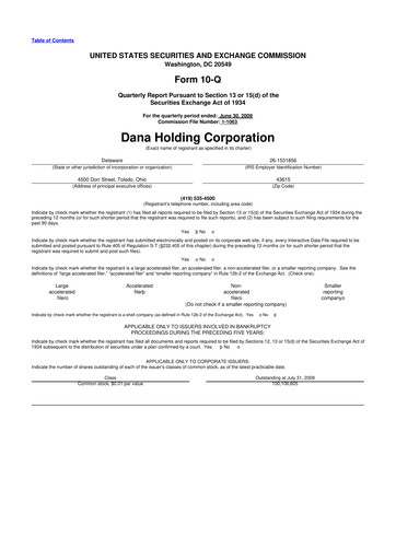 Thumbnail Dana Incorporated 10-Q Quarterly Report FY 