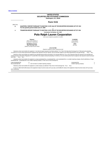 Thumbnail Ralph Lauren 10-Q Quarterly Report FY 