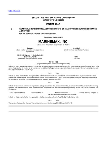 Thumbnail MarineMax 10-Q Quarterly Report FY 