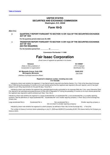 Thumbnail Fair Isaac (FICO) 10-Q Quarterly Report FY 