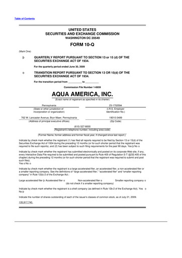 Thumbnail Essential Utilities
 10-Q Quarterly Report FY 