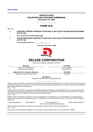 Thumbnail Deluxe Corporation 10-Q Quarterly Report FY 