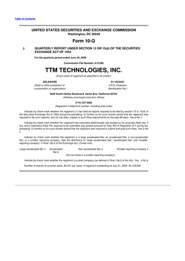 Thumbnail TTM Technologies
 10-Q Quarterly Report FY 