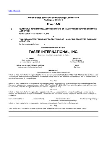 Thumbnail Axon Enterprise
 10-Q Quarterly Report FY 