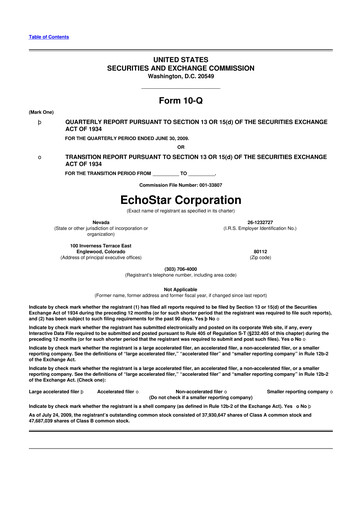 Vorschaubild EchoStar 10-Q Quartalsbericht  