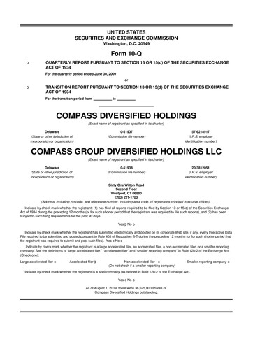 Thumbnail Compass Diversified Holdings 10-Q Quarterly Report FY 