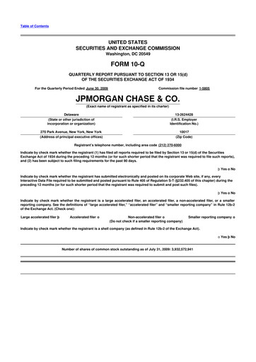 Vorschaubild JPMorgan Chase 10-Q Quartalsbericht  