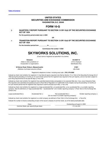 Thumbnail Skyworks Solutions
 10-Q Quarterly Report FY 