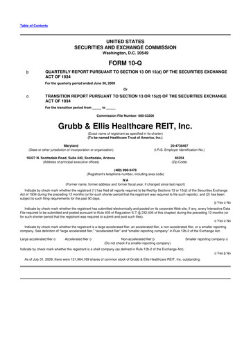 Thumbnail Healthcare Realty Trust 10-Q Quarterly Report FY 