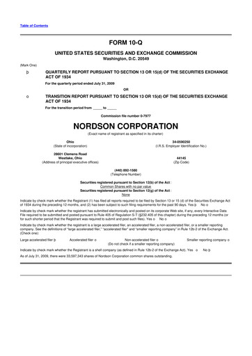 Thumbnail Nordson 10-Q Quarterly Report FY 