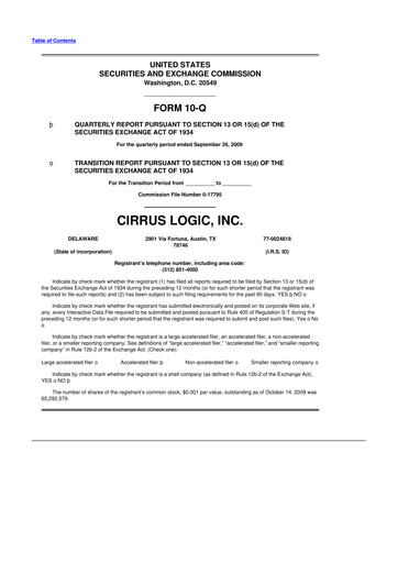 Thumbnail Cirrus Logic
 10-Q Quarterly Report FY 