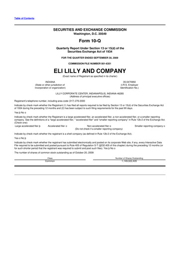 Vorschaubild Eli Lilly 10-Q Quartalsbericht  