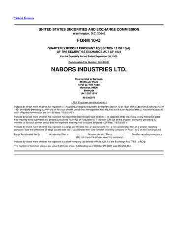 Vorschaubild Nabors Industries
 10-Q Quartalsbericht  