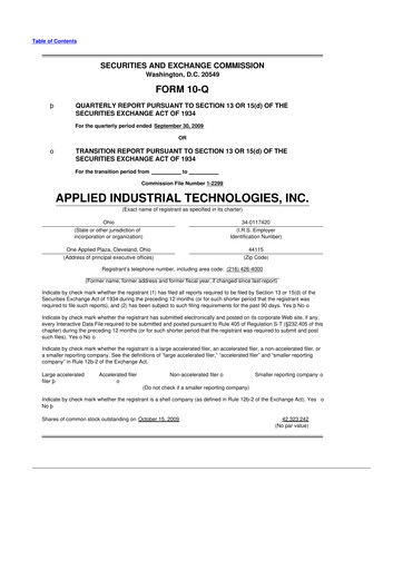 Vorschaubild Applied Industrial Technologies
 10-Q Quartalsbericht  