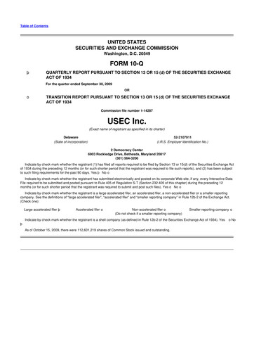 Miniature Centrus Energy 10-Q Rapport trimestriel  