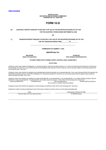 Thumbnail AptarGroup 10-Q Quarterly Report FY 