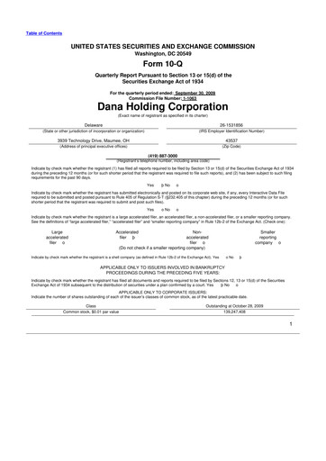 Thumbnail Dana Incorporated 10-Q Quarterly Report FY 