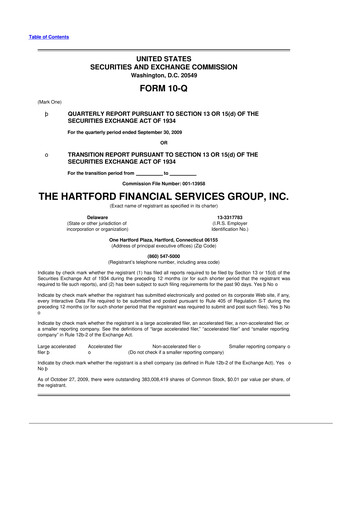 Thumbnail The Hartford 10-Q Quarterly Report FY 