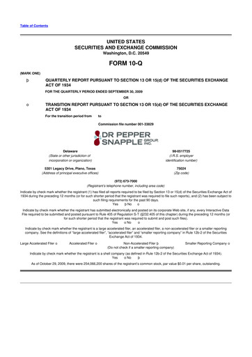 Thumbnail Keurig Dr Pepper 10-Q Quarterly Report FY 