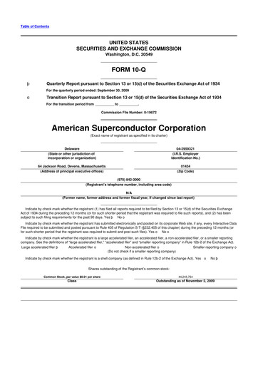 Thumbnail American Superconductor Corporation 10-Q Quarterly Report FY 