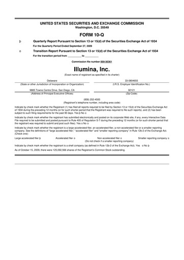 Thumbnail Illumina 10-Q Quarterly Report FY 