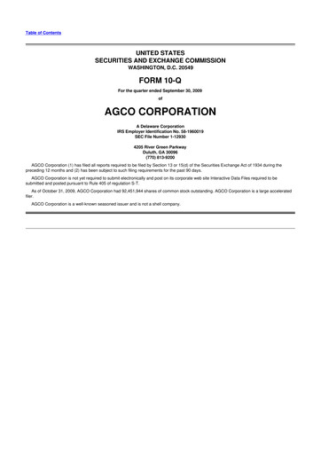 Thumbnail AGCO 10-Q Quarterly Report FY 