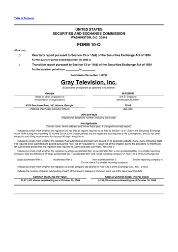 Thumbnail Gray Media
 10-Q Quarterly Report FY 