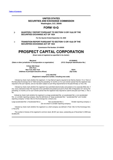 Thumbnail Prospect Capital 10-Q Quarterly Report FY 