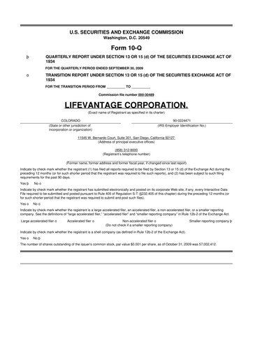 Thumbnail Lifevantage 10-Q Quarterly Report FY 