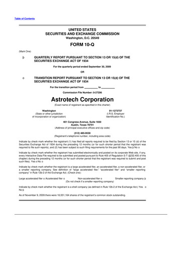 Thumbnail Astrotech 10-Q Quarterly Report FY 